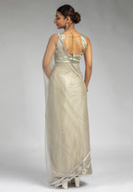 Load image into Gallery viewer, Grey Net Saree With Blouse