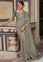 Load image into Gallery viewer, Grey Silk Saree With Blouse