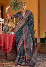 Load image into Gallery viewer, Grey Silk Saree With Blouse