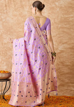 Load image into Gallery viewer, Lavender Banarasi Silk Saree