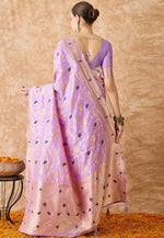 Load image into Gallery viewer, Lavender Banarasi Silk Saree