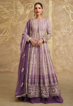 Load image into Gallery viewer, Lavender Georgette Indo Western Lehenga Choli
