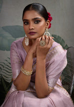 Load image into Gallery viewer, Lavender Linen Saree With Blouse