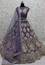 Load image into Gallery viewer, Lavender Net Wedding Lehenga Choli