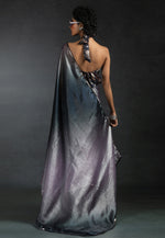 Load image into Gallery viewer, Lavender Satin Silk Saree With Blouse