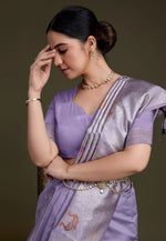 Load image into Gallery viewer, Lavender Silk Saree With Blouse