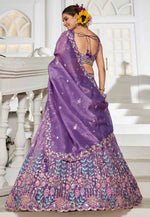 Load image into Gallery viewer, Lavender Tissue Lehenga Choli For Wedding