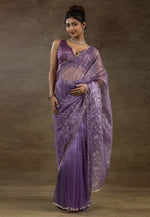 Load image into Gallery viewer, Lavender Tissue Saree With Blouse