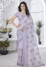 Load image into Gallery viewer, Lavender Tissue Sequence Saree