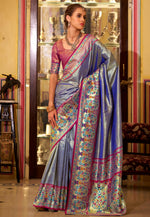 Load image into Gallery viewer, Lavender Tissue Silk Saree With Blouse