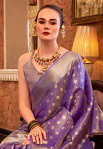 Load image into Gallery viewer, Lavender Tissue Silk Saree With Blouse