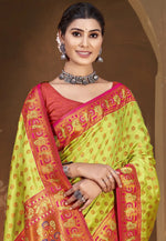 Load image into Gallery viewer, Light Green Art Silk Saree With Blouse
