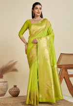 Load image into Gallery viewer, Light Green Kanjivaram Silk Saree