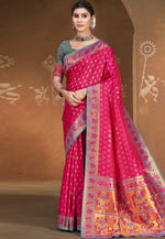 Load image into Gallery viewer, Magenta Art Silk Paithani Saree