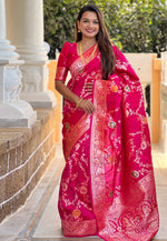 Load image into Gallery viewer, Magenta Banarasi Silk Saree