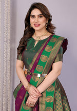 Load image into Gallery viewer, Magenta Banarasi Silk Saree