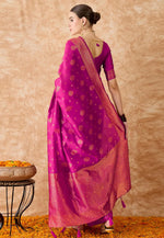 Load image into Gallery viewer, Magenta Banarasi Silk Saree