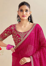 Load image into Gallery viewer, Magenta Chiffon Saree With Blouse