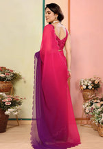 Load image into Gallery viewer, Magenta Georgette Half N Half Saree