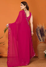 Load image into Gallery viewer, Magenta Georgette Saree With Blouse