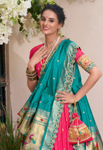 Load image into Gallery viewer, Magenta Jacquard Silk Circular Lehenga Choli