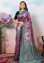 Load image into Gallery viewer, Magenta Kanjivaram Silk Saree With Blouse