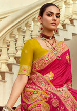 Load image into Gallery viewer, Magenta Silk Saree With Blouse