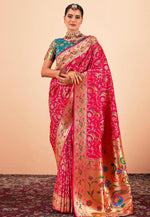 Load image into Gallery viewer, Magenta Silk Saree With Blouse