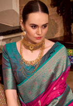 Load image into Gallery viewer, Magenta Silk Saree With Blouse