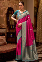 Load image into Gallery viewer, Magenta Silk Saree With Blouse