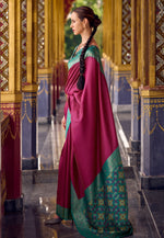 Load image into Gallery viewer, Magenta Silk Saree With Blouse