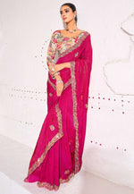 Load image into Gallery viewer, Magenta Silk Saree With Blouse