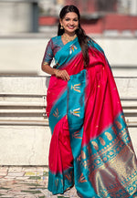 Load image into Gallery viewer, Magenta Silk Saree With Blouse