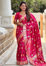 Load image into Gallery viewer, Magenta Silk Saree With Blouse
