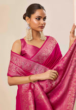 Load image into Gallery viewer, Magenta Silk Saree With Blouse