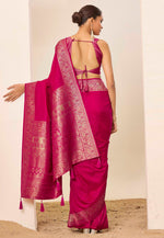 Load image into Gallery viewer, Magenta Silk Saree With Blouse
