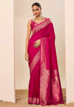 Load image into Gallery viewer, Magenta Silk Saree With Blouse