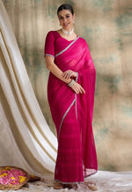 Load image into Gallery viewer, Magenta Silk Saree With Blouse