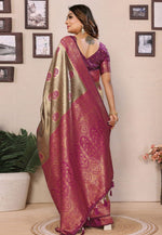 Load image into Gallery viewer, Magenta Tissue Silk Saree With Blouse