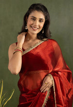 Load image into Gallery viewer, Maroon Chiffon Lehenga Saree