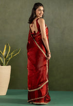 Load image into Gallery viewer, Maroon Chiffon Lehenga Saree