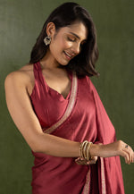 Load image into Gallery viewer, Maroon Chiffon Saree With Blouse
