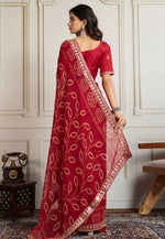 Load image into Gallery viewer, Maroon Georgette Saree With Blouse