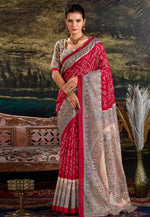 Load image into Gallery viewer, Maroon Silk Saree With Blouse