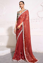 Load image into Gallery viewer, Maroon Silk Saree With Blouse