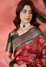 Load image into Gallery viewer, Maroon Silk Saree With Blouse
