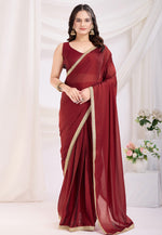 Load image into Gallery viewer, Maroon Silk Saree With Blouse