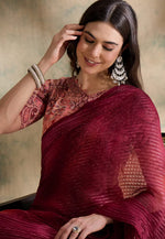 Load image into Gallery viewer, Maroon Silk Saree With Blouse