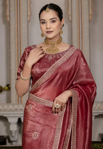 Load image into Gallery viewer, Maroon Viscose Saree With Blouse