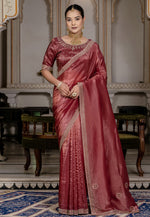 Load image into Gallery viewer, Maroon Viscose Saree With Blouse